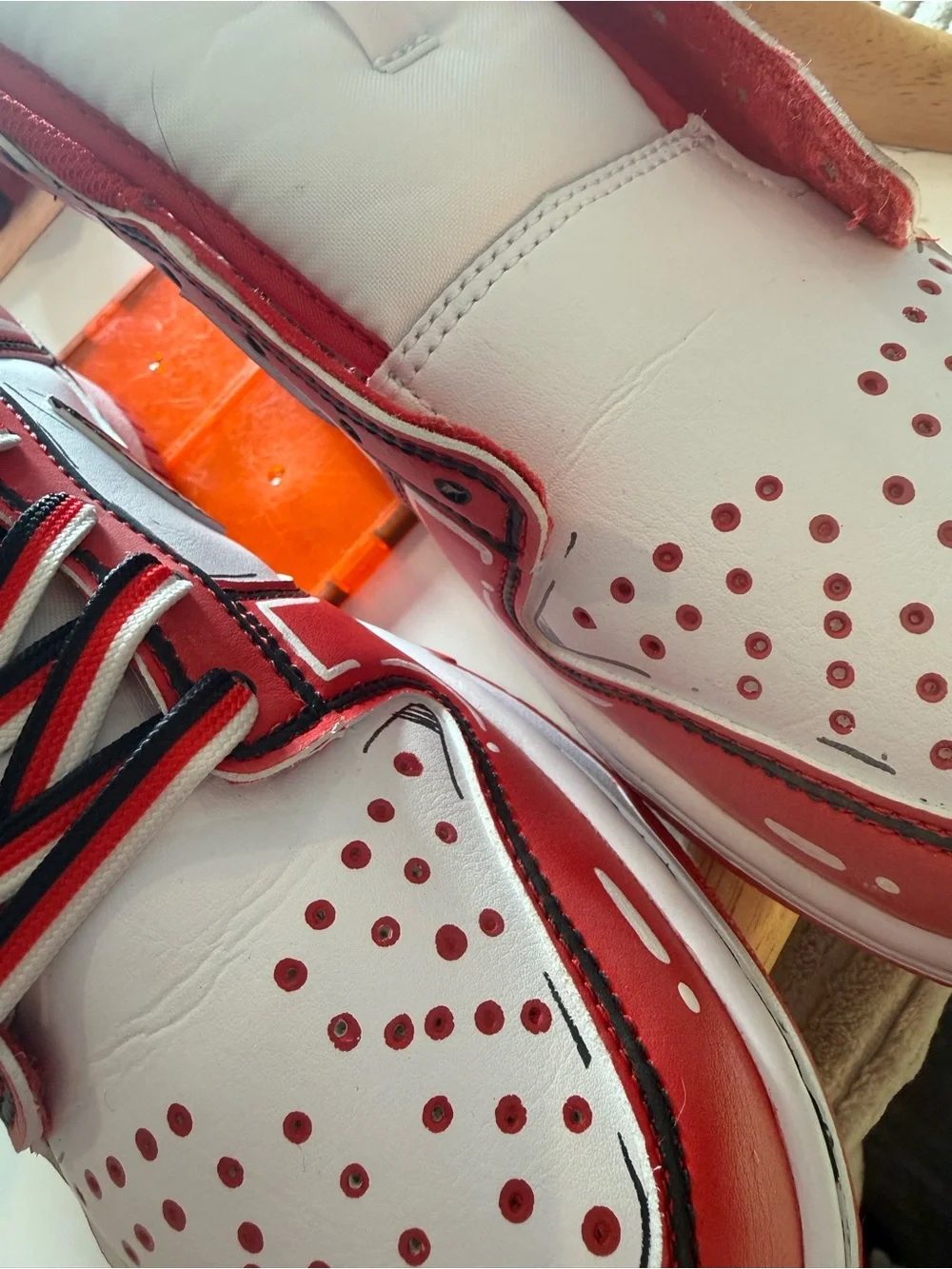 Size 10 - Nike Dunk 2025 Low St. John's, Custom Hand Painted “ CARTOON TIME “